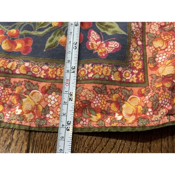 April Cornell Plaid Floral Tulips SMALL Square COTTON Table Cloth 33x30" - Picture 8 of 9